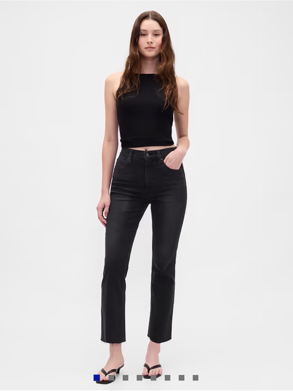 GAP Black Cropped Straight Jeans - Women's